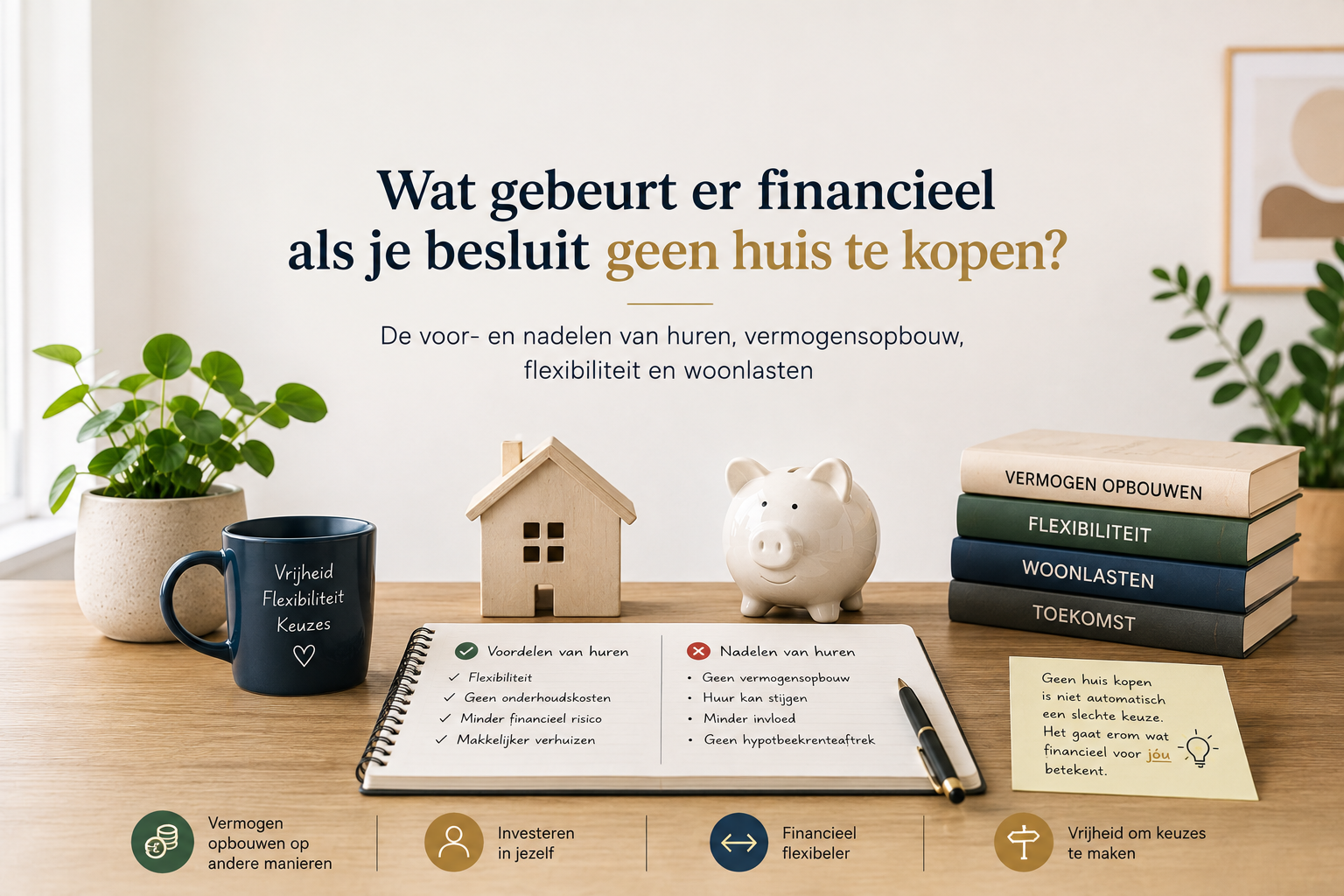 Wat gebeurt er financieel als je besluit geen huis te kopen?